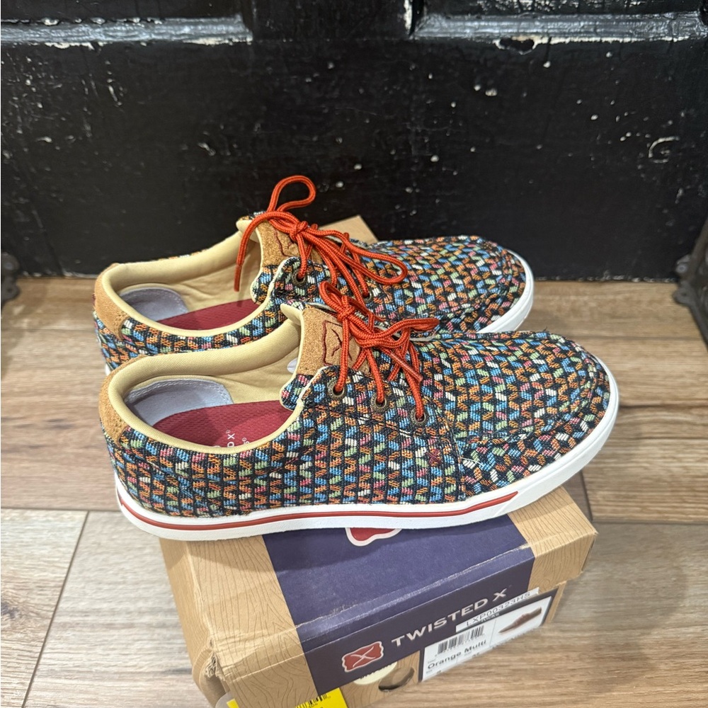 Twisted X Sneakers Kicks Orange Multi Vibrant Athletic Style